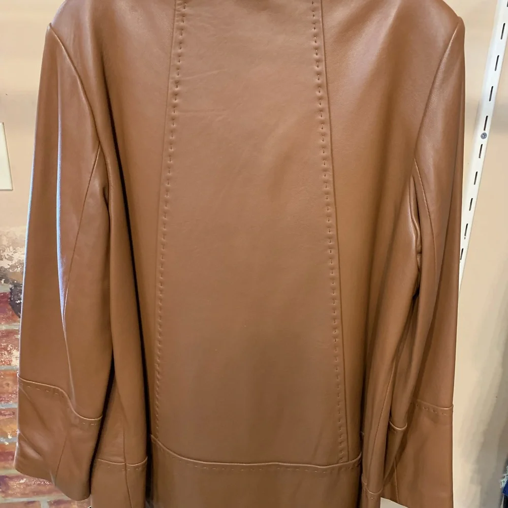 ☀️Brown Leather Coat☀️ NWT - Picture 7 of 11